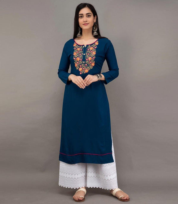 Fancy Plazo Kurti Set Embroidery Work at Rs 600/piece in Surat